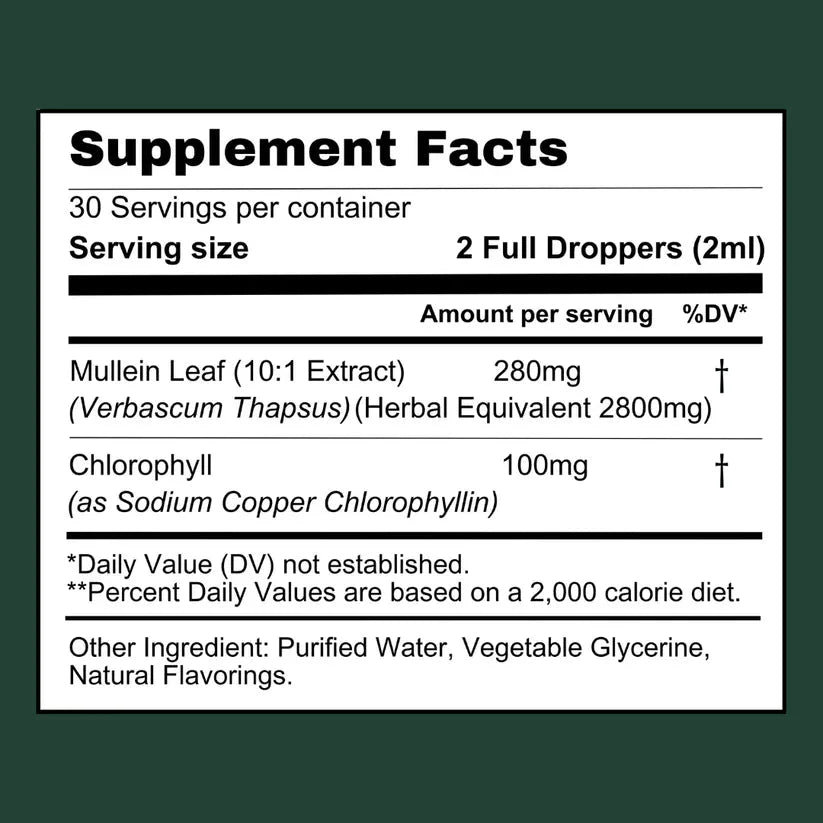 Botanical Mullein & Chlorophyll Wellness Tincture